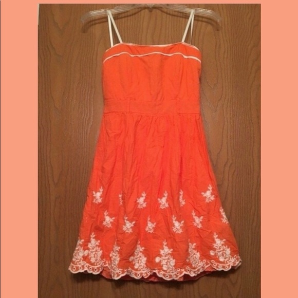 City Triangles Dresses & Skirts - Orange Floral Embroidered Strapless Mini Dress Size XS Adult / 7 Juniors